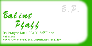 balint pfaff business card